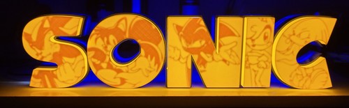 Sonic lightbox printed - sonic, 3d